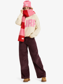 3 Forever Winter - Stripy Scarf for Women Red ERJAA04414 Roxy