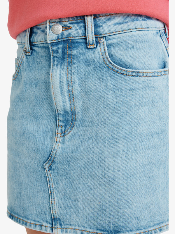 6 Rain Mini Skirt Beau Blue - Mini Denim Skirt for Women Blue ERJDK03038 Roxy