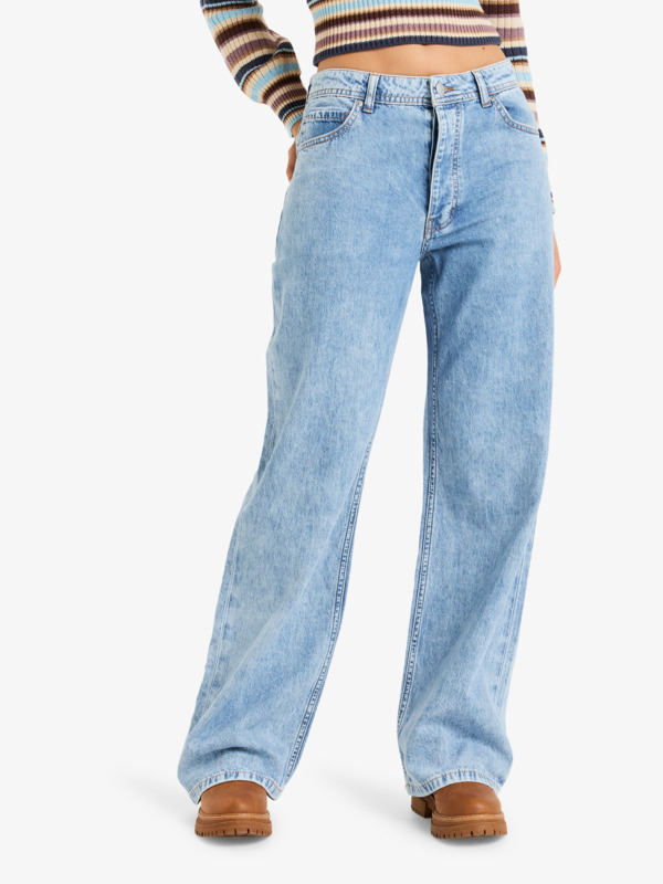 1 Milla Wide Leg Regular Beau - Cropped for Women Blue ERJDP03317 Roxy