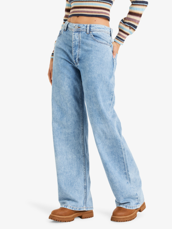 2 Milla Wide Leg Regular Beau - Cropped for Women Blue ERJDP03317 Roxy