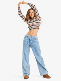 3 Milla Wide Leg Regular Beau - Cropped for Women Blue ERJDP03317 Roxy