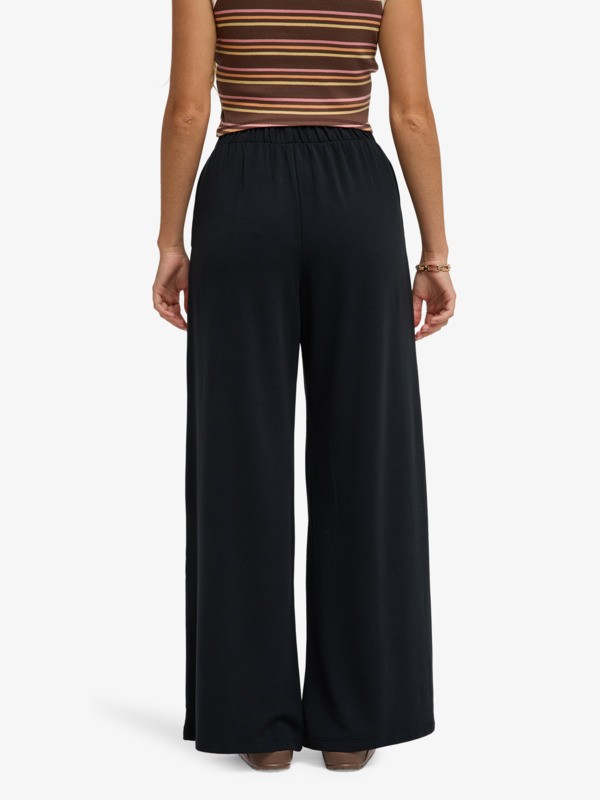 4 Surfing By Sunlight - Lounge Wide Leg Jogger for Women Black ERJFB03495 Roxy