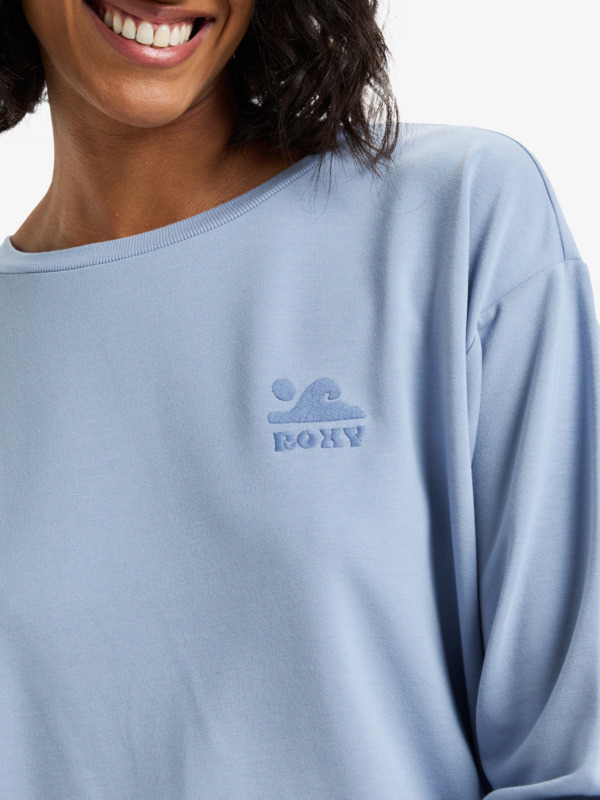4 Surfing By Moonlight - Sweatshirt for Women Blue ERJFT05008 Roxy