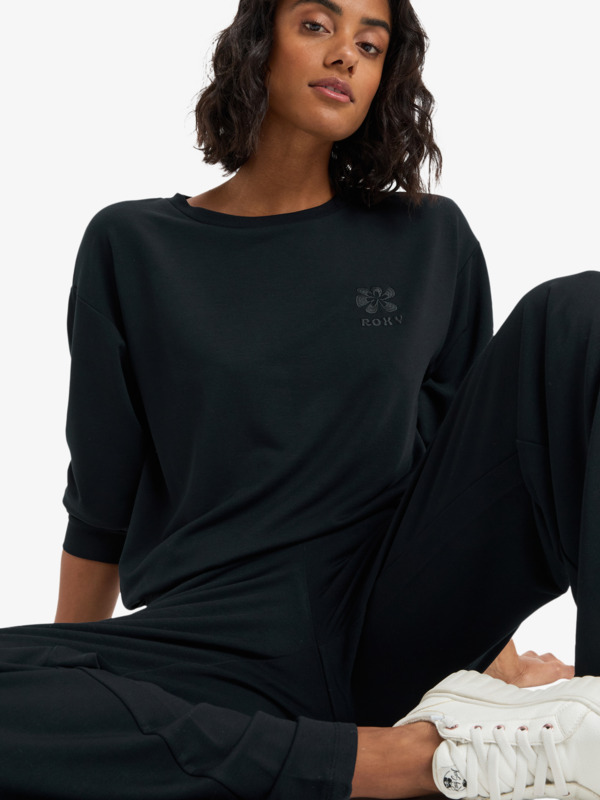 5 Surfing By Moonlight - Sweatshirt for Women Black ERJFT05008 Roxy