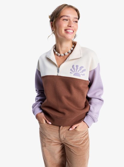 View Point Block - Half Zip Colour Block Fleece for Women  ERJFT05014