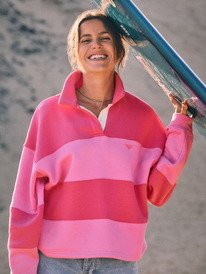 0 Cross Your Mind - Shirt Collar Sweatshirt for Women Pink ERJFT05015 Roxy