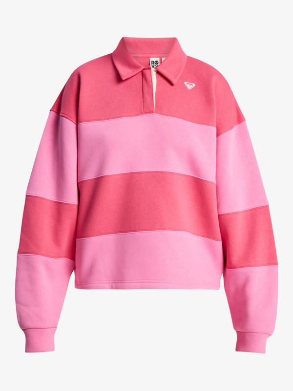 8 Cross Your Mind - Shirt Collar Sweatshirt for Women Pink ERJFT05015 Roxy