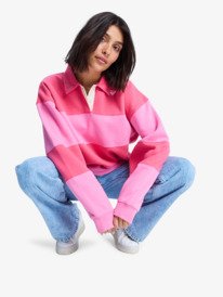 2 Cross Your Mind - Shirt Collar Sweatshirt for Women Pink ERJFT05015 Roxy