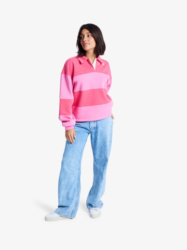 5 Cross Your Mind - Shirt Collar Sweatshirt for Women Pink ERJFT05015 Roxy