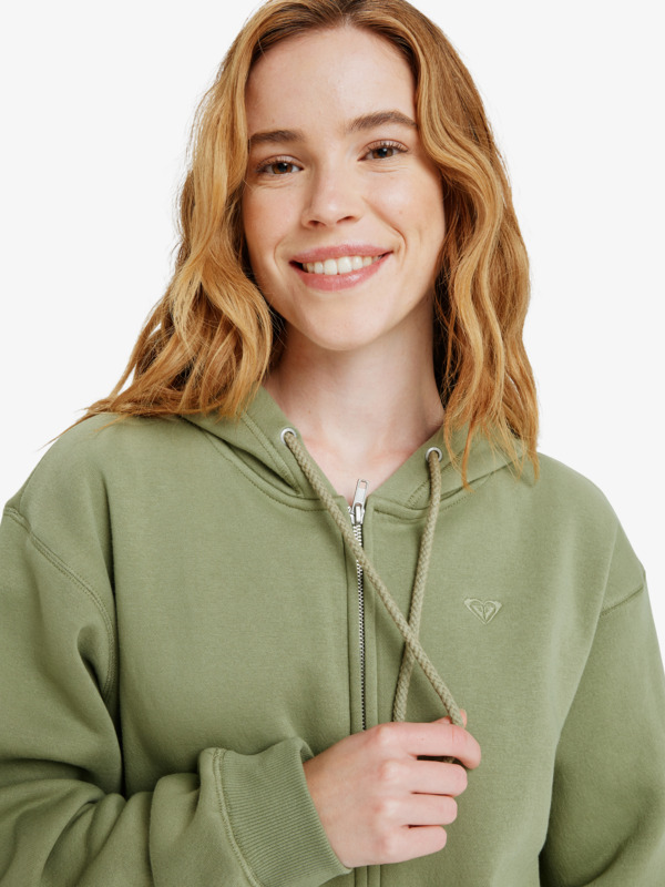 4 Surf Stoked Zipped Brushed - Zip Hoodie for Women Green ERJFT05022 Roxy