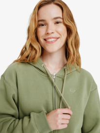 4 Surf Stoked Zipped Brushed - Zip Hoodie for Women Green ERJFT05022 Roxy
