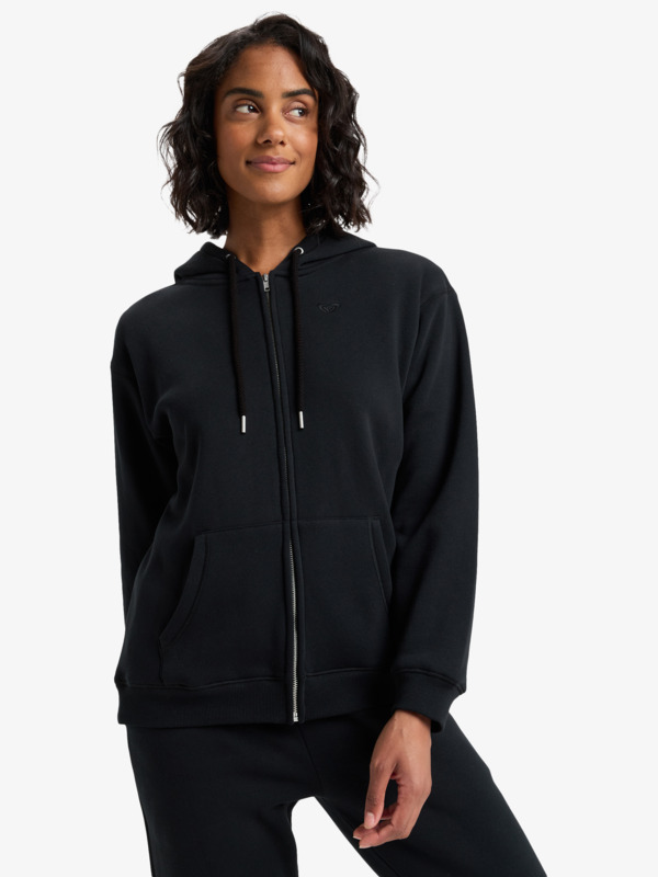 0 Surf Stoked Zipped Brushed - Zip Hoodie for Women Black ERJFT05022 Roxy