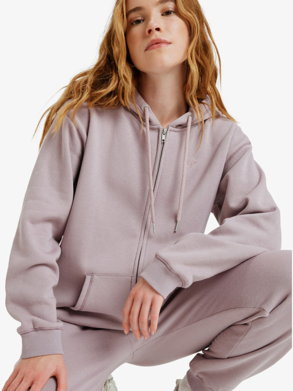 5 Surf Stoked Zipped Brushed - Zip Hoodie for Women Purple ERJFT05022 Roxy