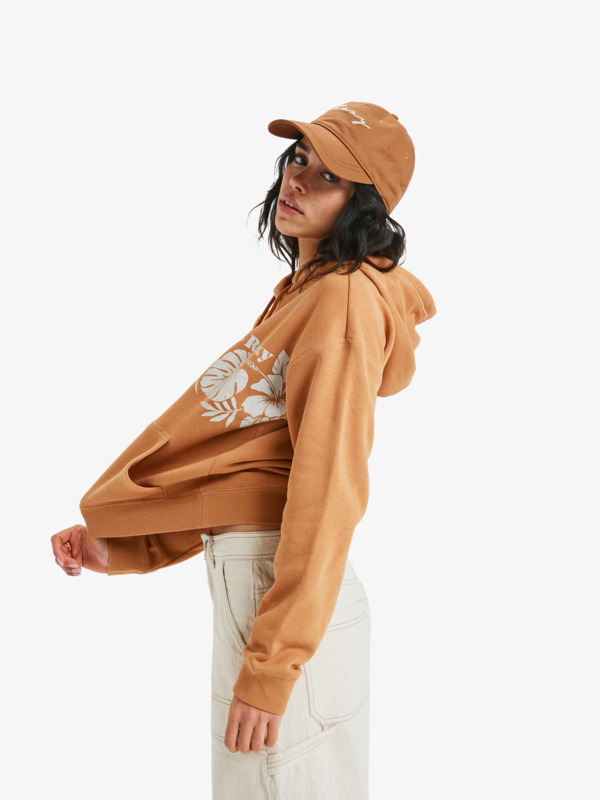6 Perfect Place - Relaxed Hoodie for Women Brown ERJFT05049 Roxy