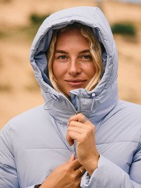 2 Test Of Time - Long Hooded Puffa Jacket for Women Blue ERJJK03513 Roxy