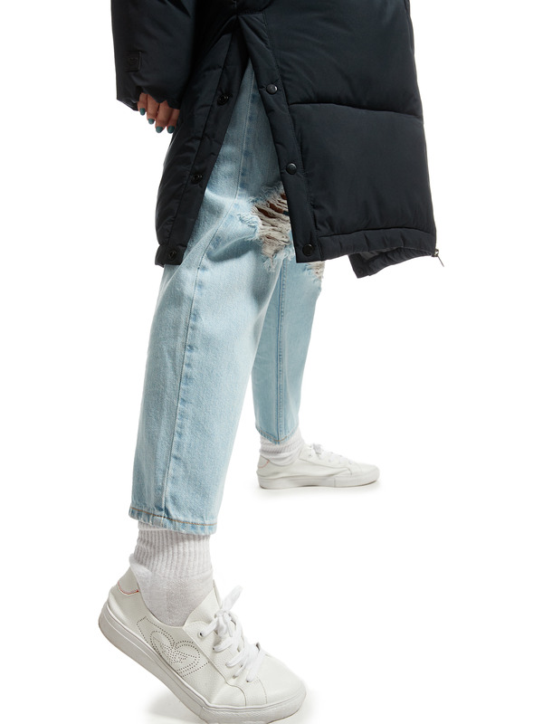 6 Test Of Time - Long Hooded Puffa Jacket for Women Black ERJJK03513 Roxy