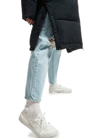 6 Test Of Time - Long Hooded Puffa Jacket for Women Black ERJJK03513 Roxy