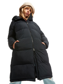 3 Test Of Time - Long Hooded Puffa Jacket for Women Black ERJJK03513 Roxy