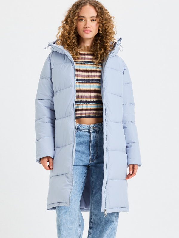 11 Test Of Time - Long Hooded Puffa Jacket for Women Blue ERJJK03513 Roxy