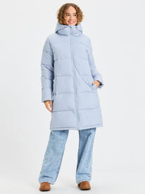 5 Test Of Time - Long Hooded Puffa Jacket for Women Blue ERJJK03513 Roxy