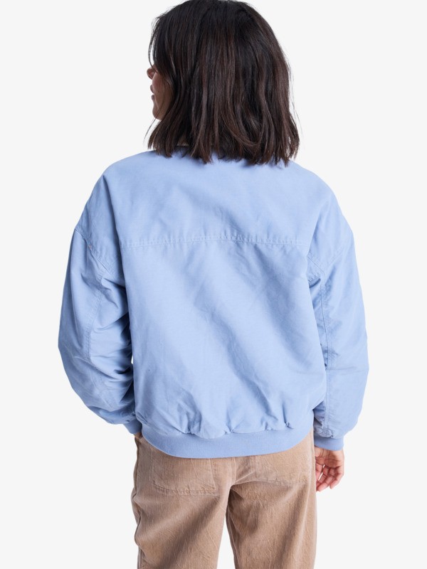 7 Sweet Talk - Cotton Canva Aviator Jacket for Women Blue ERJJK03672 Roxy