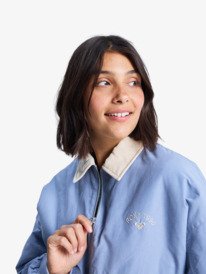 5 Sweet Talk - Cotton Canva Aviator Jacket for Women Blue ERJJK03672 Roxy