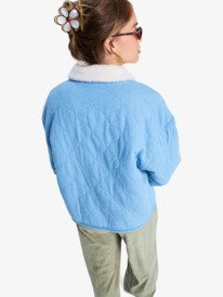 7 Not So Basic - Sherpa Lined Denim Jacket for Women Blue ERJJK03675 Roxy