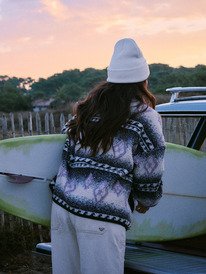 2 Feels Like Winter - Oversized Sherpa Zip Jacket for Women Brown ERJJK03676 Roxy