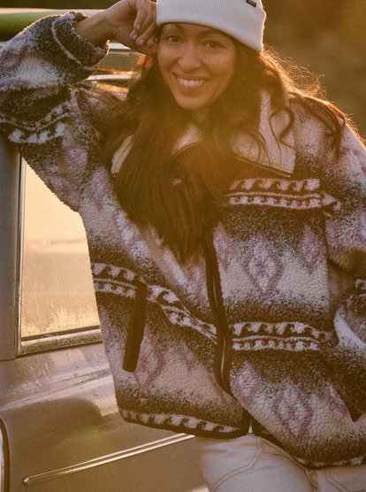 Feels Like Winter - Oversized Sherpa Zip Jacket for Women  ERJJK03676