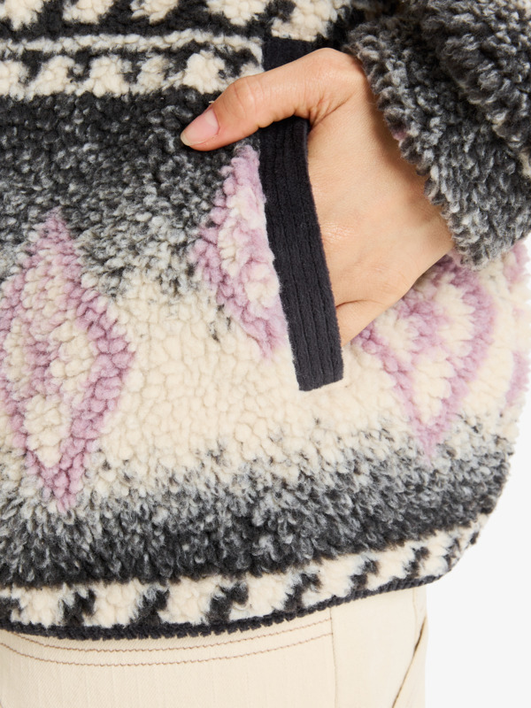 9 Feels Like Winter - Oversized Sherpa Zip Jacket for Women Brown ERJJK03676 Roxy