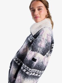 6 Feels Like Winter - Oversized Sherpa Zip Jacket for Women Brown ERJJK03676 Roxy