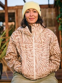 0 Wait For Me - Printed Rain Mac for Women Beige ERJJK03694 Roxy