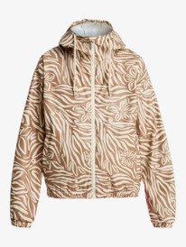 8 Wait For Me - Printed Rain Mac for Women Beige ERJJK03694 Roxy