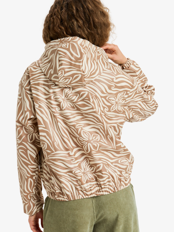 5 Wait For Me - Printed Rain Mac for Women Beige ERJJK03694 Roxy