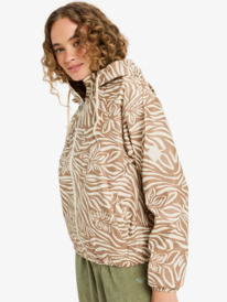 3 Wait For Me - Printed Rain Mac for Women Beige ERJJK03694 Roxy