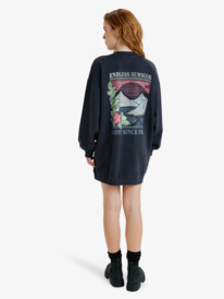 2 Saturday Night Vibes - Oversized Washed Fleece Dress for Women Black ERJKD03540 Roxy