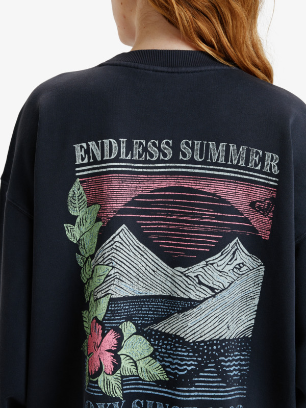 3 Saturday Night Vibes - Oversized Washed Fleece Dress for Women Black ERJKD03540 Roxy