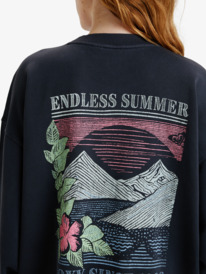 3 Saturday Night Vibes - Oversized Washed Fleece Dress for Women Black ERJKD03540 Roxy