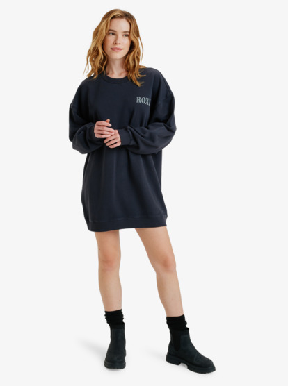 Saturday Night Vibes - Oversized Washed Fleece Dress for Women  ERJKD03540