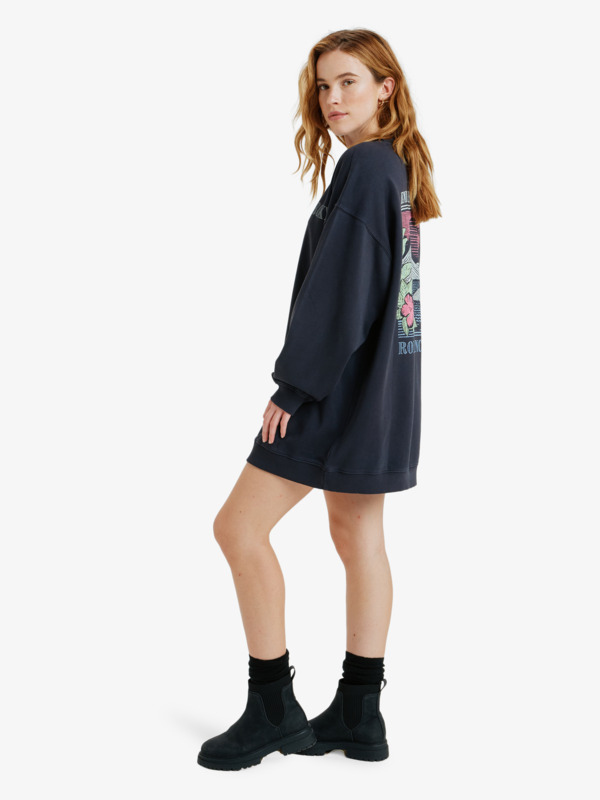 1 Saturday Night Vibes - Oversized Washed Fleece Dress for Women Black ERJKD03540 Roxy