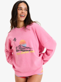 3 Eastside Midweight - Crew Neck Top With Vintage Wash for Women Pink ERJKT04322 Roxy