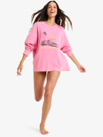 5 Eastside Midweight - Crew Neck Top With Vintage Wash for Women Pink ERJKT04322 Roxy