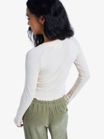 4 Time Off Pointelle - Long Sleeve Pointelle Top for Women Beige ERJKT04331 Roxy