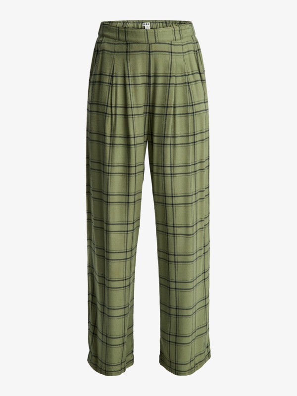 7 Great Influence - Relaxed Flannel Trouser Style Trousers for Women Green ERJNP03665 Roxy