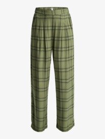 7 Great Influence - Relaxed Flannel Trouser Style Trousers for Women Green ERJNP03665 Roxy