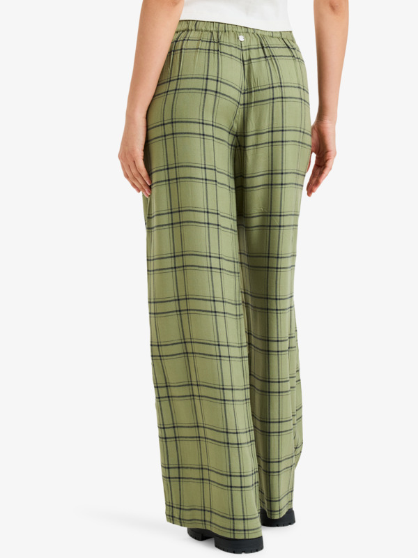 4 Great Influence - Relaxed Flannel Trouser Style Trousers for Women Green ERJNP03665 Roxy
