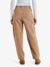 4 Break My Soul - Mid Rise Barrel Leg Trousers for Women Brown ERJNP03666 Roxy