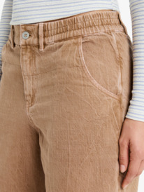 6 Break My Soul - Mid Rise Barrel Leg Trousers for Women Brown ERJNP03666 Roxy