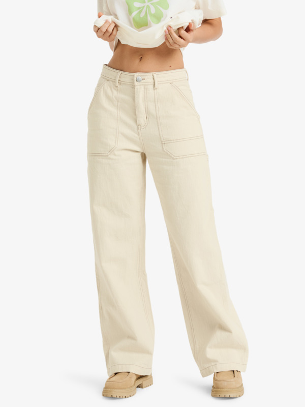 1 Vibrant Air - Carpenter Trousers for Women Beige ERJNP03677 Roxy