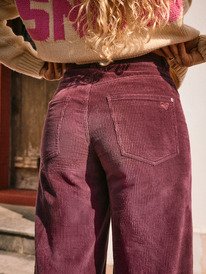 2 Surf On Cloud Cord - Corduroy Wide Leg Trousers for Women Red ERJNP03678 Roxy